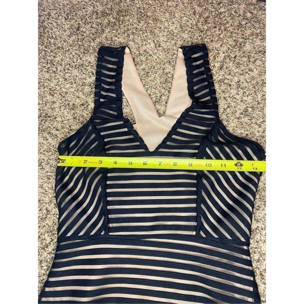 Fab'rik Womens Mini Dress Bodycon Sleeveless Stripe Black Size Small NWT - Picture 8 of 9